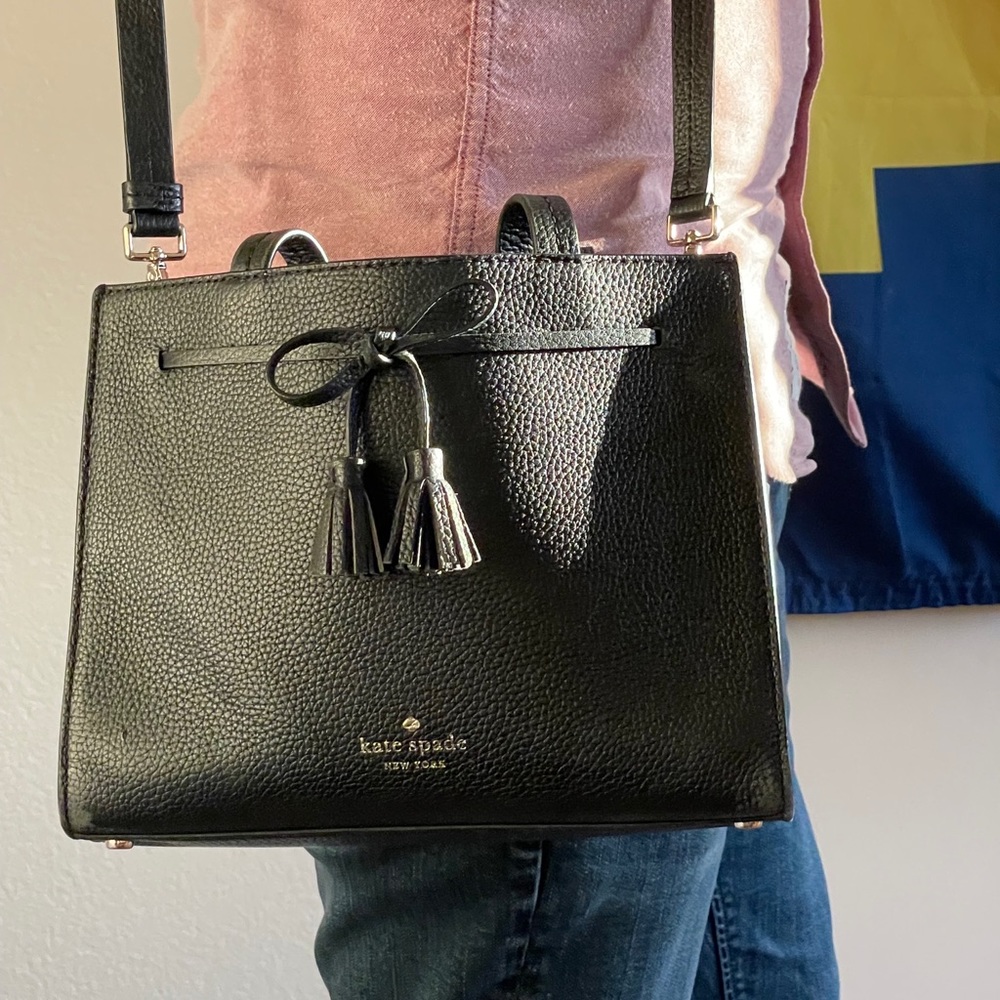 Black Leather Hayes Kate Spade Satchel